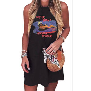 New Women's Alan Jackson Graphic Black Mini Dress M